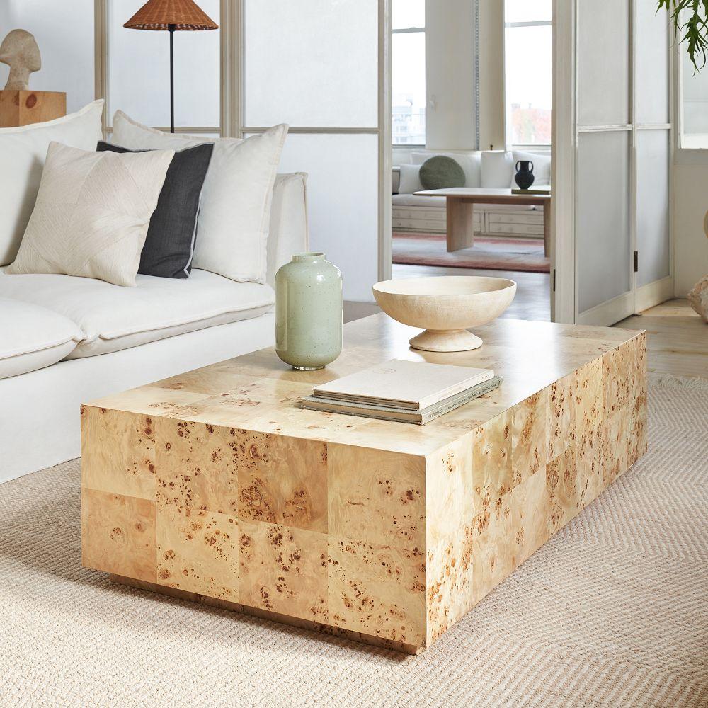 Timber burl sales coffee table